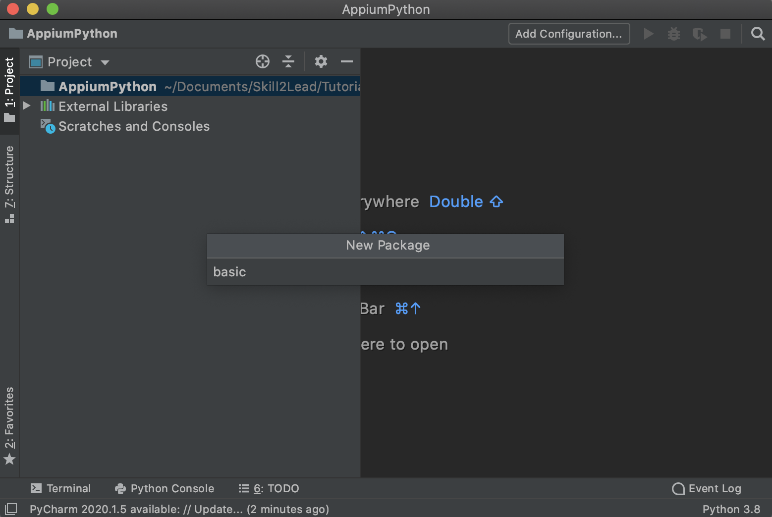 Enter Package Name